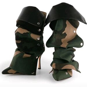 Chic Camouflage Heeled Boots